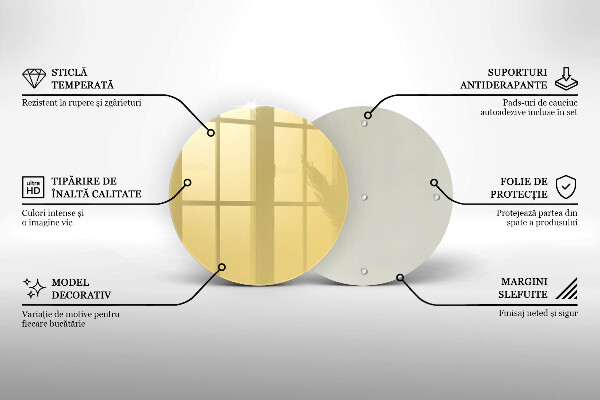 Skleněná deska do kuchyně Žlutá