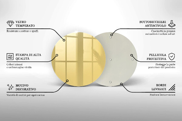 Skleněná deska do kuchyně Žlutá