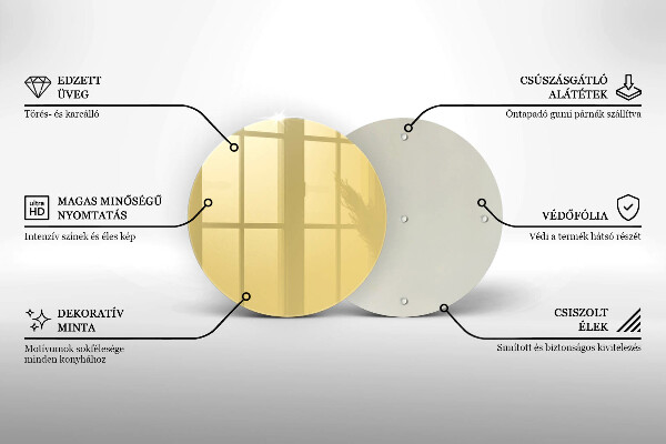 Skleněná deska do kuchyně Žlutá