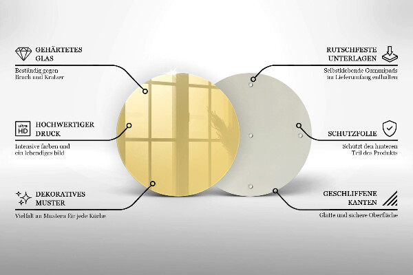 Skleněná deska do kuchyně Žlutá