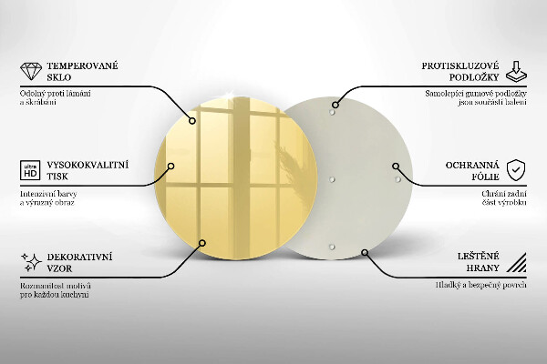 Skleněná deska do kuchyně Žlutá