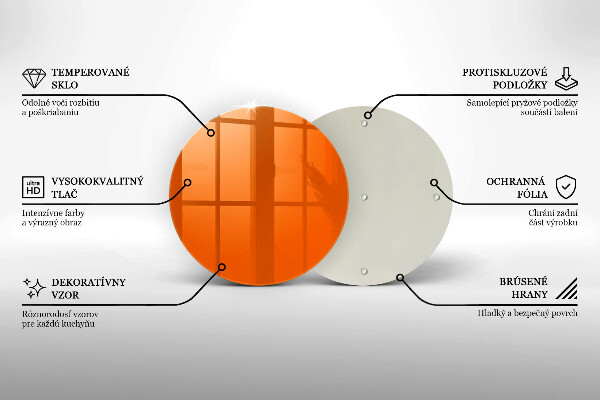 Skleněná deska do kuchyně Oranžová barva