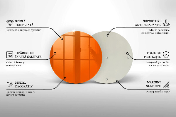 Skleněná deska do kuchyně Oranžová barva