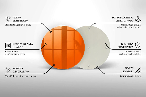 Skleněná deska do kuchyně Oranžová barva