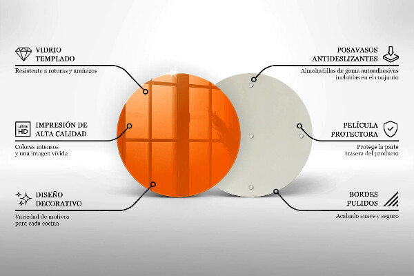Skleněná deska do kuchyně Oranžová barva