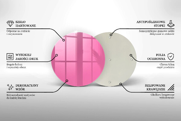 Skleněná deska do kuchyně Růžová barva