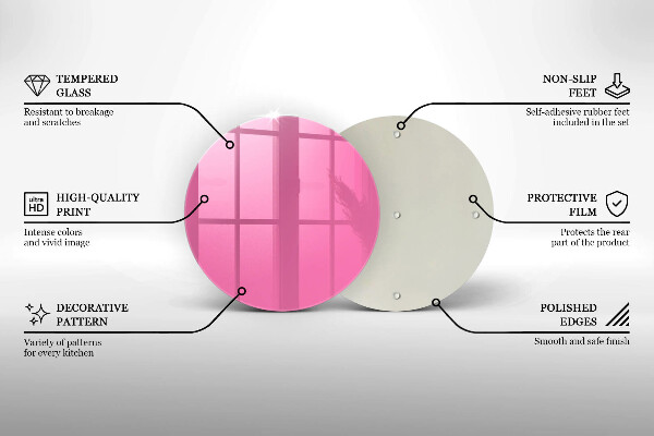 Skleněná deska do kuchyně Růžová barva