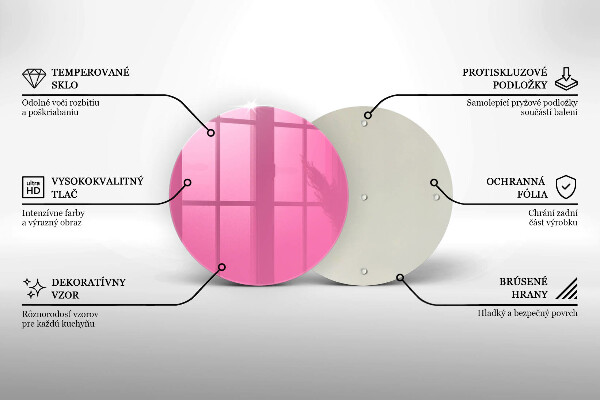 Skleněná deska do kuchyně Růžová barva