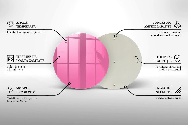Skleněná deska do kuchyně Růžová barva