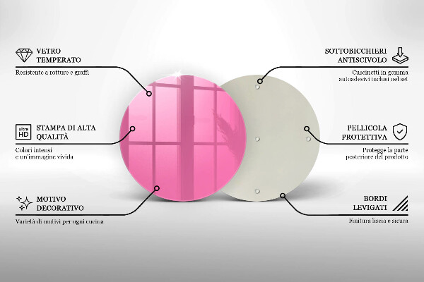 Skleněná deska do kuchyně Růžová barva