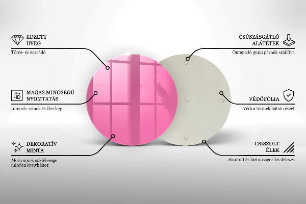 Skleněná deska do kuchyně Růžová barva
