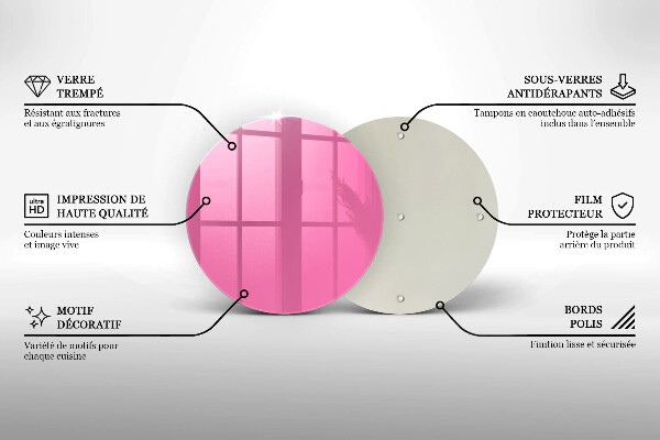 Skleněná deska do kuchyně Růžová barva