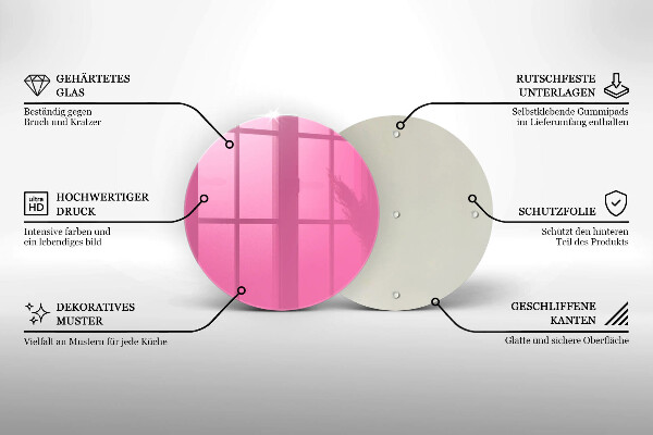 Skleněná deska do kuchyně Růžová barva