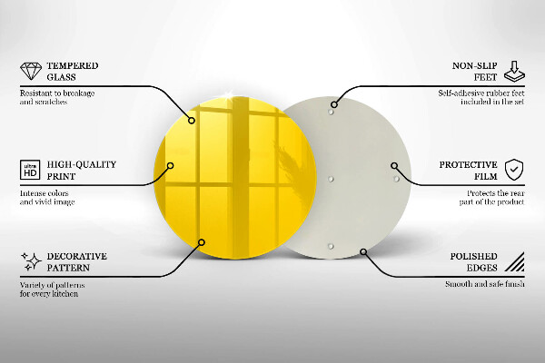 Skleněná deska do kuchyně Žlutá