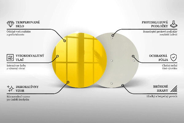 Skleněná deska do kuchyně Žlutá