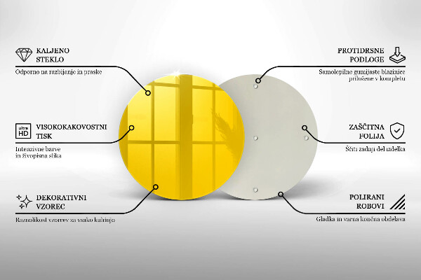 Skleněná deska do kuchyně Žlutá