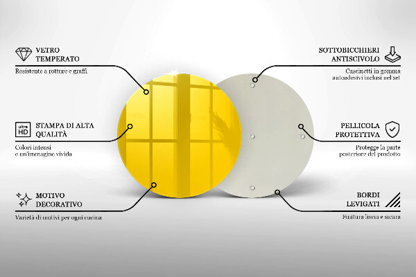 Skleněná deska do kuchyně Žlutá