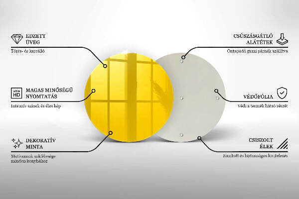 Skleněná deska do kuchyně Žlutá