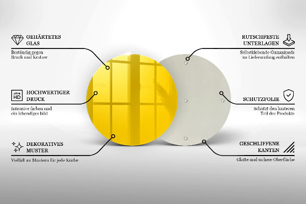Skleněná deska do kuchyně Žlutá