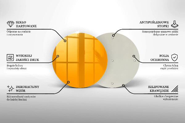 Skleněná deska do kuchyně Tmavě žlutá barva