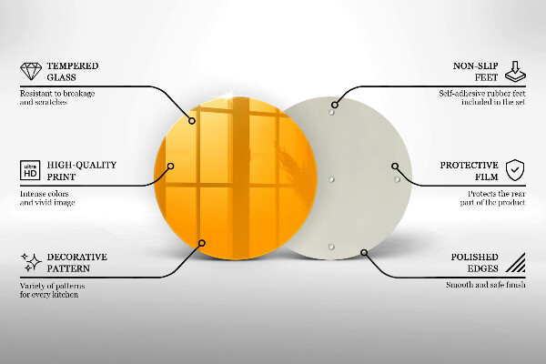 Skleněná deska do kuchyně Tmavě žlutá barva