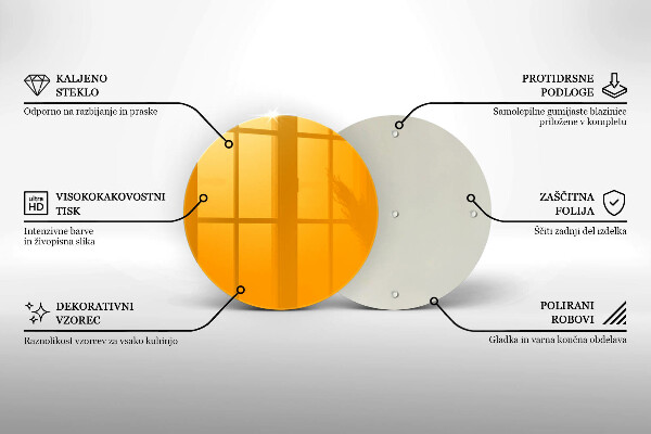 Skleněná deska do kuchyně Tmavě žlutá barva