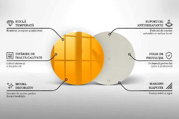 Skleněná deska do kuchyně Tmavě žlutá barva