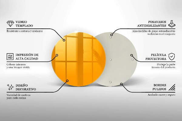 Skleněná deska do kuchyně Tmavě žlutá barva
