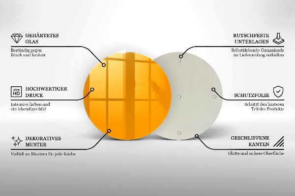 Skleněná deska do kuchyně Tmavě žlutá barva