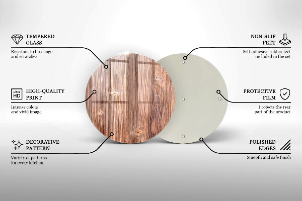 Skleněná deska do kuchyně Přírodní dřevo