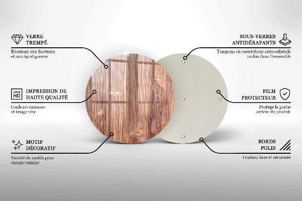 Skleněná deska do kuchyně Přírodní dřevo