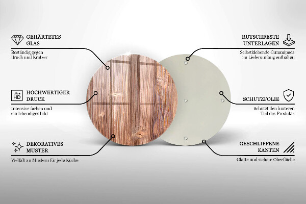 Skleněná deska do kuchyně Přírodní dřevo