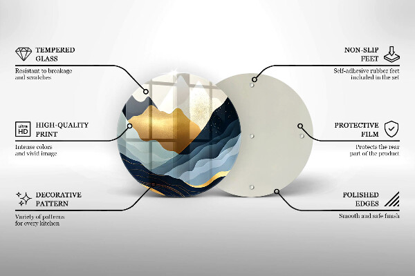 Skleněná deska do kuchyně Abstraktní hory
