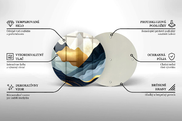 Skleněná deska do kuchyně Abstraktní hory