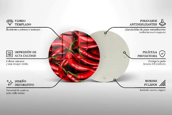 Skleněné krájecí prkénko Pálivé chilli papričky