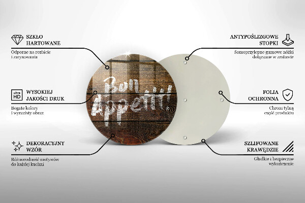 Skleněná deska do kuchyně Nápisové tabule bon appetit