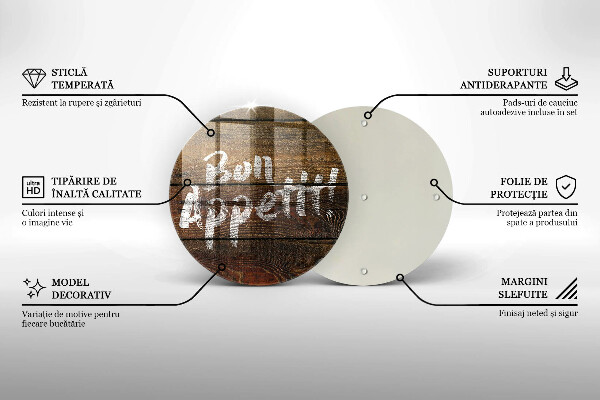 Skleněná deska do kuchyně Nápisové tabule bon appetit