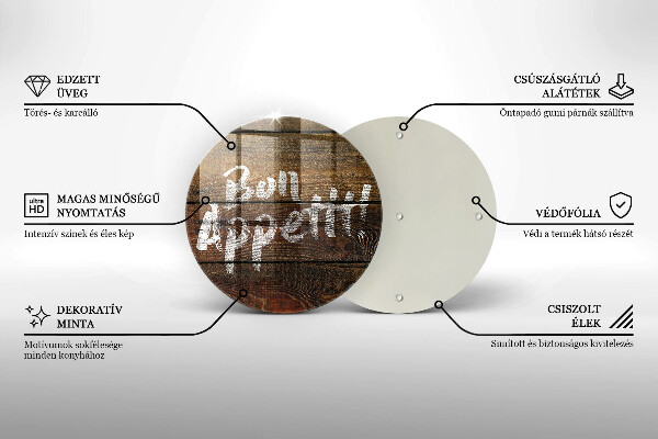 Skleněná deska do kuchyně Nápisové tabule bon appetit