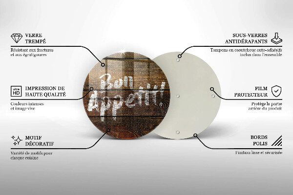 Skleněná deska do kuchyně Nápisové tabule bon appetit