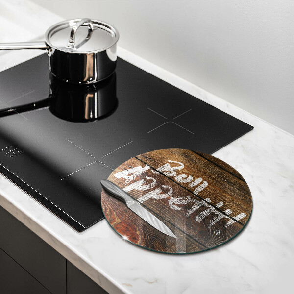 Skleněná deska do kuchyně Nápisové tabule bon appetit