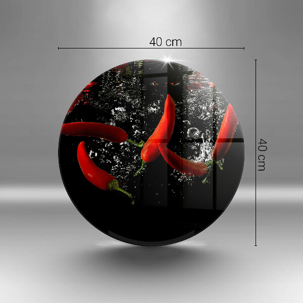 Skleněná deska do kuchyně Chilli papričky ve vodě