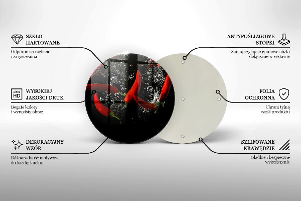 Skleněná deska do kuchyně Chilli papričky ve vodě