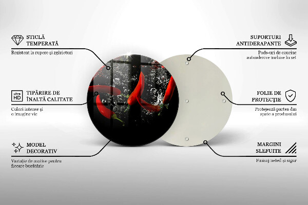 Skleněná deska do kuchyně Chilli papričky ve vodě