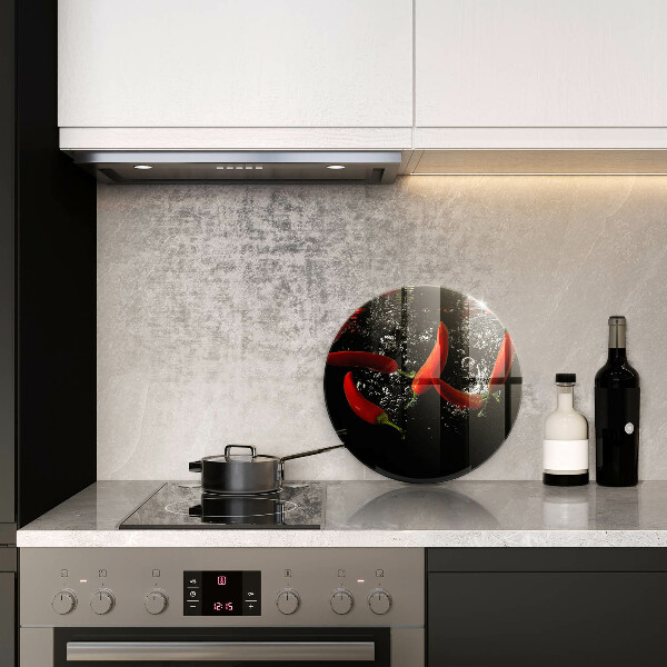 Skleněná deska do kuchyně Chilli papričky ve vodě