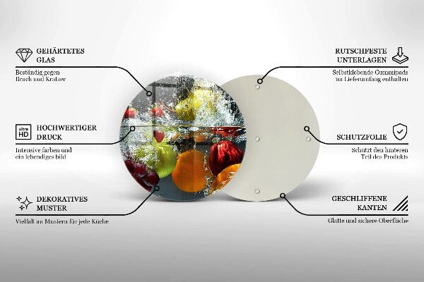 Skleněná deska do kuchyně Šťavnaté ovoce ve vodě