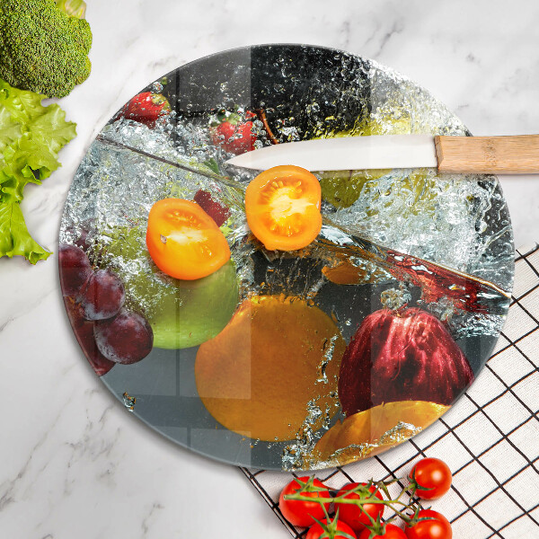 Skleněná deska do kuchyně Šťavnaté ovoce ve vodě