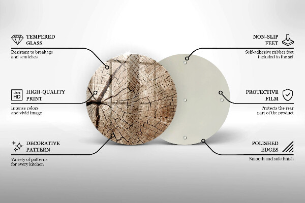 Skleněná deska do kuchyně Průřez stromem