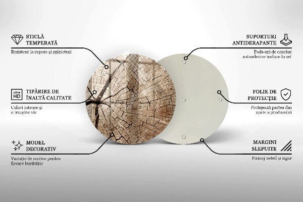 Skleněná deska do kuchyně Průřez stromem