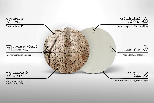Skleněná deska do kuchyně Průřez stromem