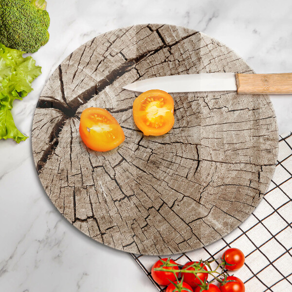 Skleněná deska do kuchyně Průřez stromem